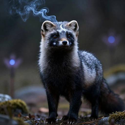 Sable Fox Spirit with Moonlit Mane