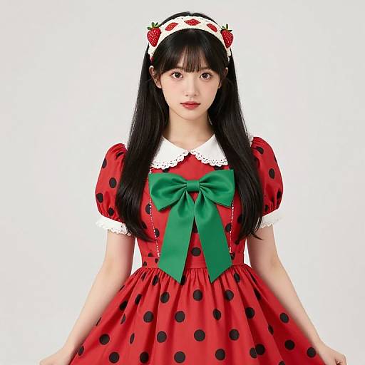 Woman in Red Polka Dot Dress