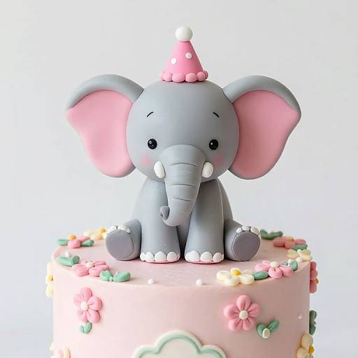 Whimsical Baby Elephant Cake Topper