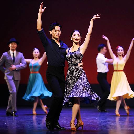 Dancing Couple Performing on Stage