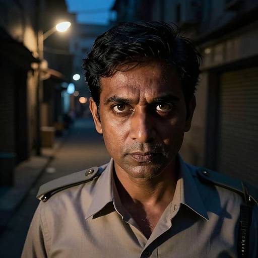 Enigmatic South Asian Detective Portrait