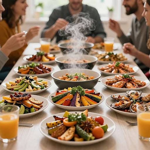 Vibrant Feast Table Close-Up