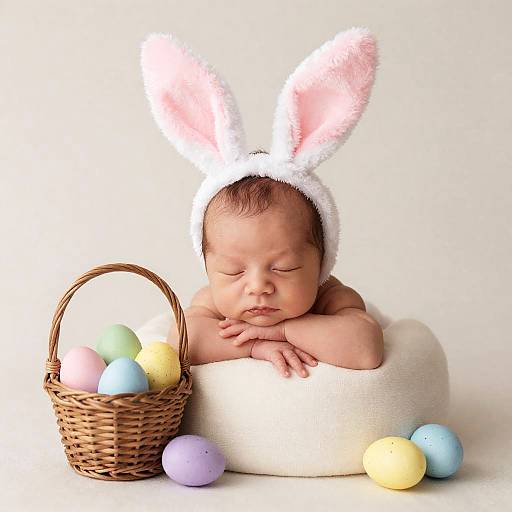 Newborn Baby Easter Bunny Basket
