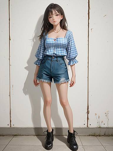 Realistic Woman in Casual Summer Outfit