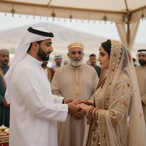 Desert Wedding Vows Under Mountain Tent
