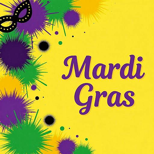 Vibrant Mardi Gras Abstract Art
