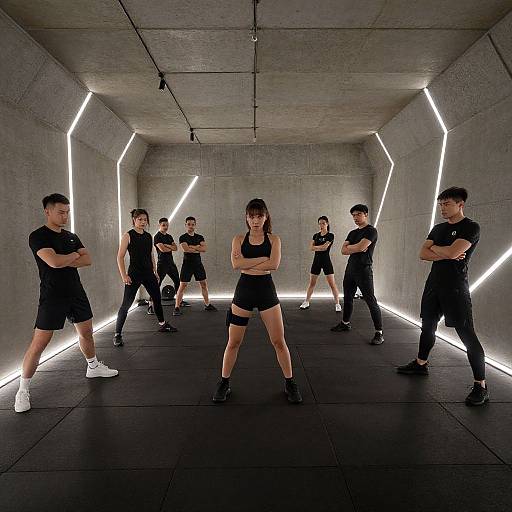 Coordinated Black Costume Training Session