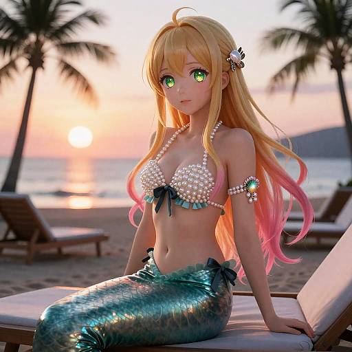 Sunset Beachside Mermaid with Ombre Hair