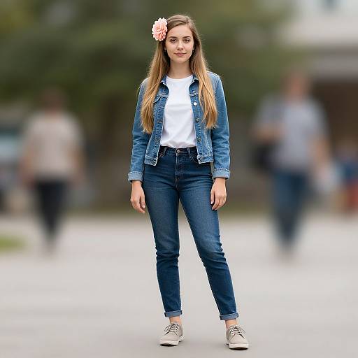 Realistic Female Book Character Outdoors
