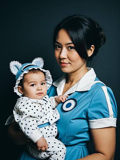 Studio Cosplay: Man in Baby-Mother Costume
