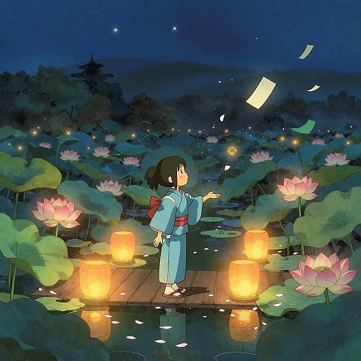 Spirited Away-Inspired Serene Lotus Night