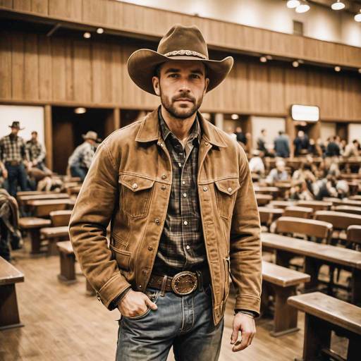 Man in Classic Cowboy Outfit Indoors