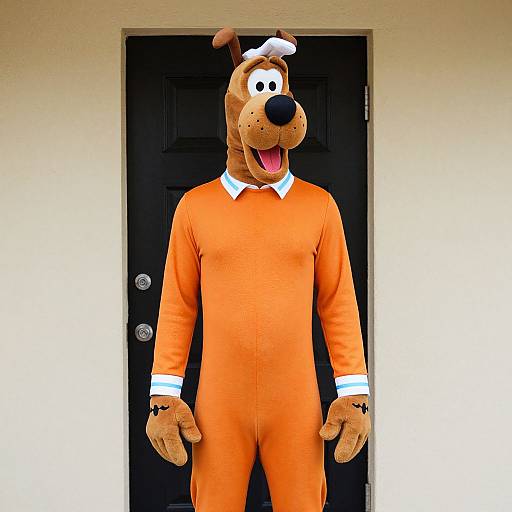 Man in Fred Scooby-Doo Costume