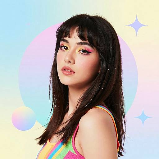 Retro-Futuristic 80s Style Portrait