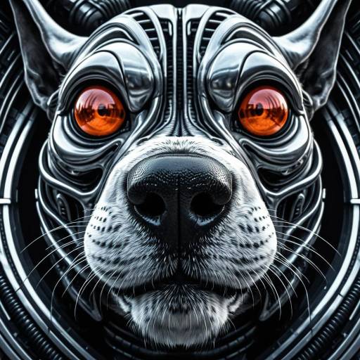Futuristic Cybernetic Dog Nose Close-up