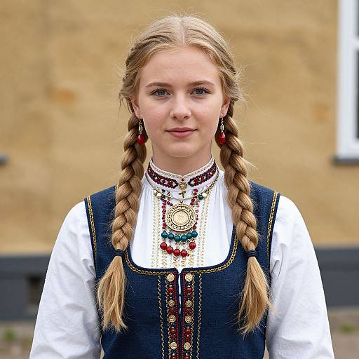 Realistic Danish Folk Costume Portrait