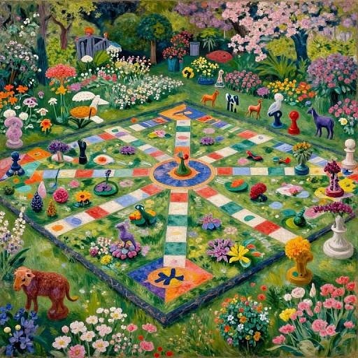 Surreal Floral Game Board Landscape