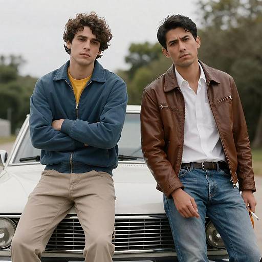 Vintage Car Portrait of Two Men