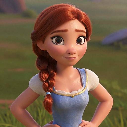 Ultra-Realistic Redhead Woman in Meadow