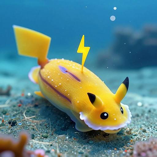Whimsical Pikachu Sea Slug Illustration