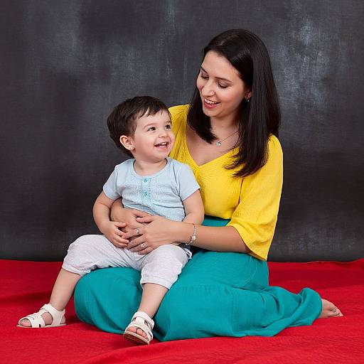 Joyful Moment Between Woman and Child