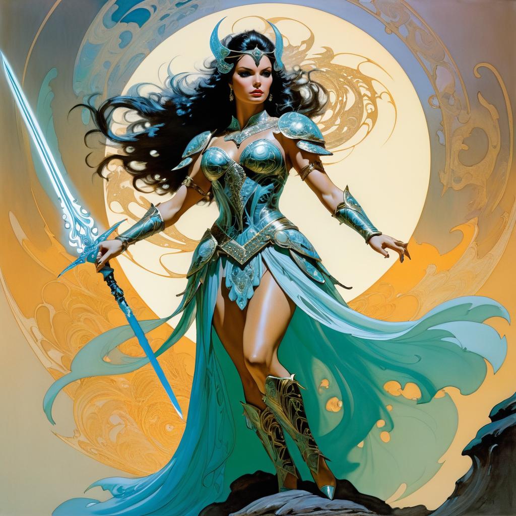 Ethereal Warrior Woman in Fantasy Art