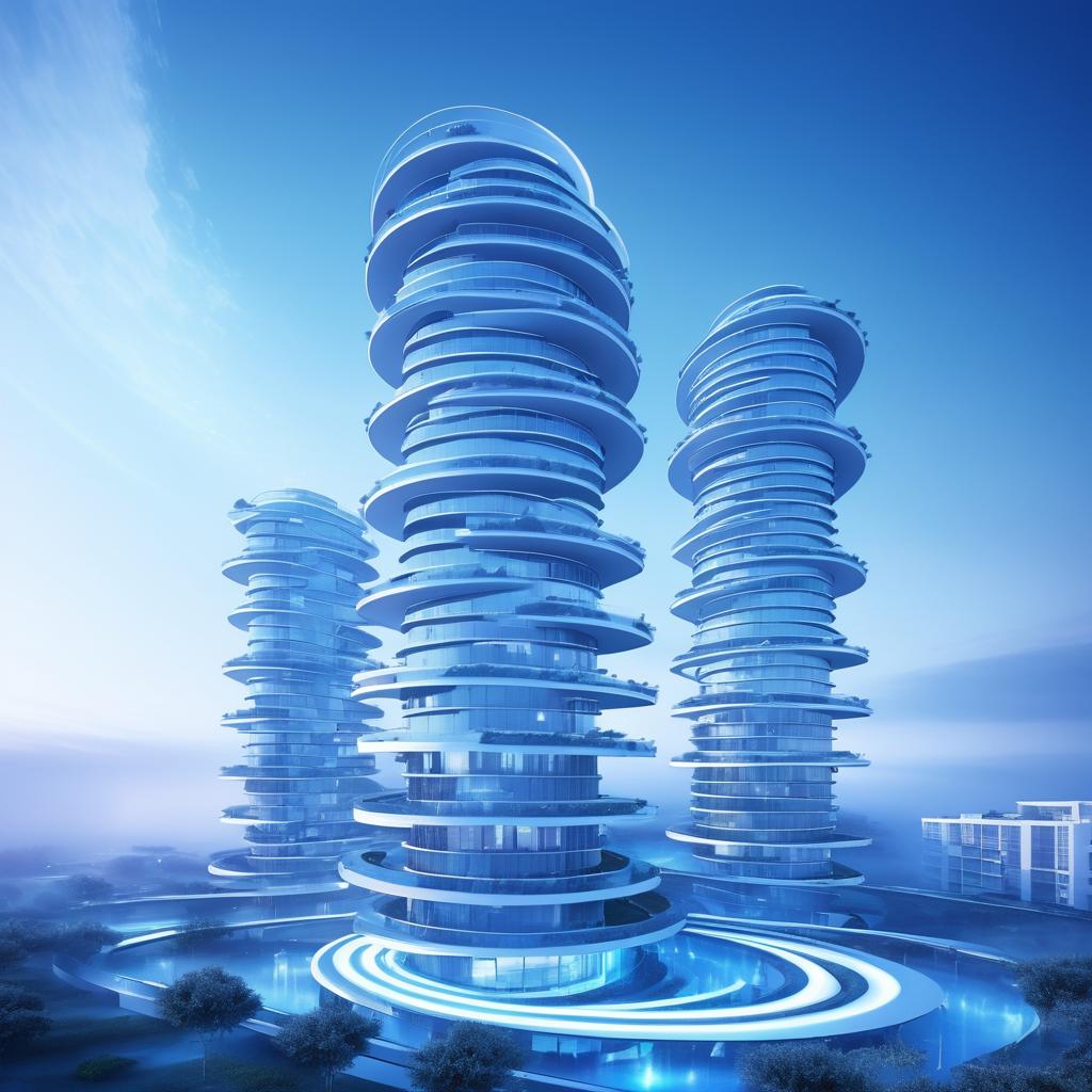 Futuristic Spiraling Apartment Complex Rendering