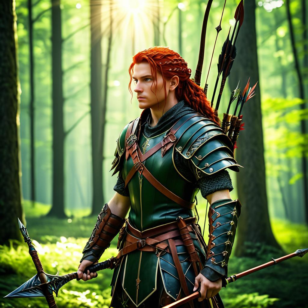 Cinematic Archer in Dappled Forest Light