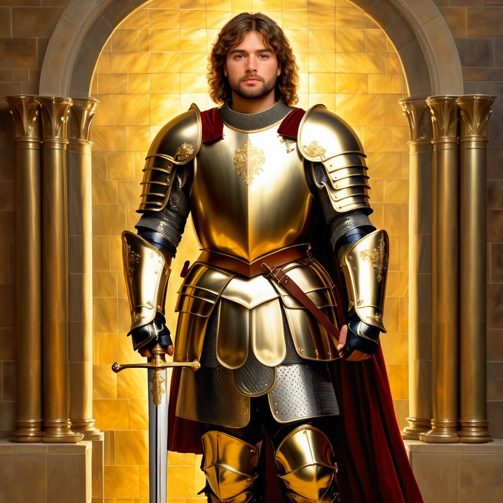 Noble Knight Portrait in Classic Oil Style