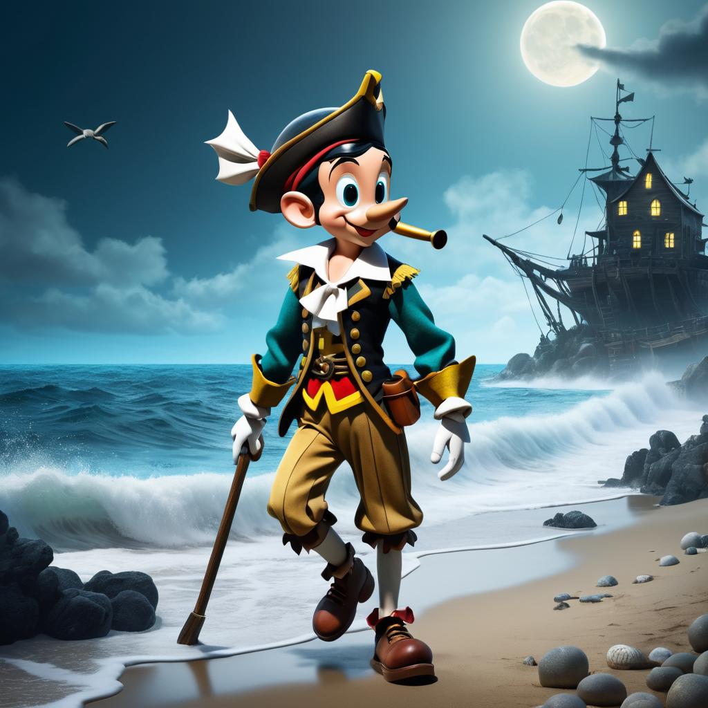 Metal Pinocchio: Pirate Adventure at Shore