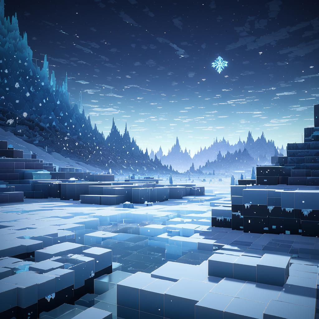 Chilling Voxel Scene in Frozen Tundra