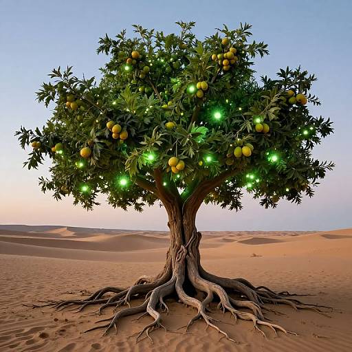 Glowing Tree Defies Desert Barren