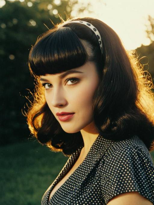 Vintage Outdoor Portrait with Bettie Page Style