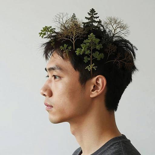 Man with Trees Growing from Hair