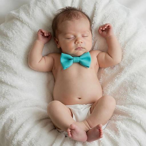 Charming Overhead Photo of Sleeping Newborn