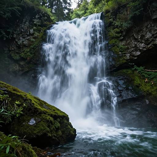 HD Waterfall Forest Wallpaper