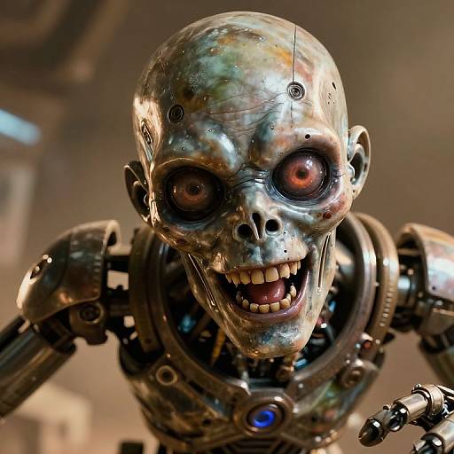 Futuristic Cinematic Cyborg Zombie Portrait