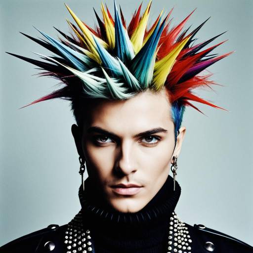 Avant-Garde Musician with Colorful Spiked Hair