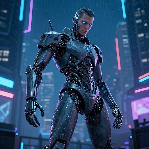 Cyberpunk Demiman in Neon City