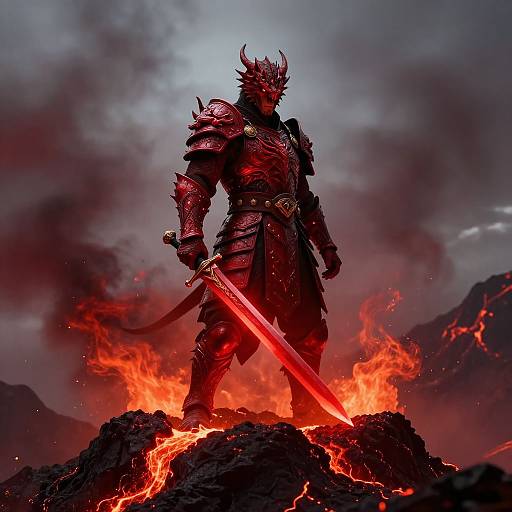 Red Dragon Ranger on Volcanic Peak
