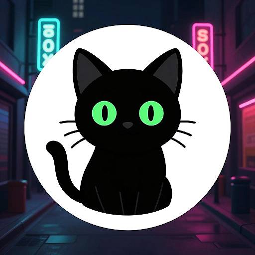 Neon Noir Black Cat Avatar