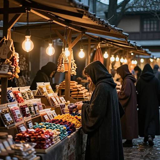 Mystical Marketplace Under Warm Lights