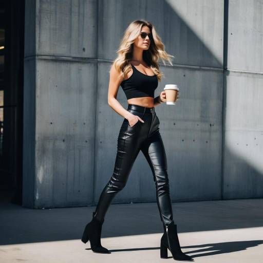 Stylish Woman Walking with Coffee
