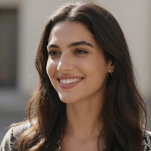 Smiling Woman in Sunlit Portrait