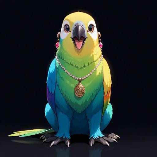 Vibrant Parrot Portrait with Jewelry Vibrant Parrot Portrait with Jewelry