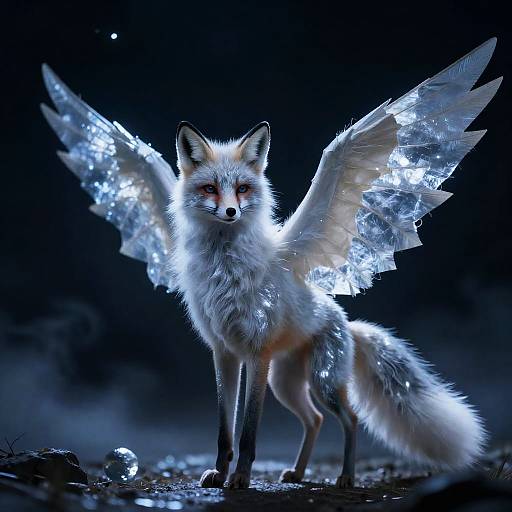 Ethereal Lunar Fox Spirit at Midnight
