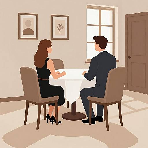 Elegant Table Setting with Two Figures