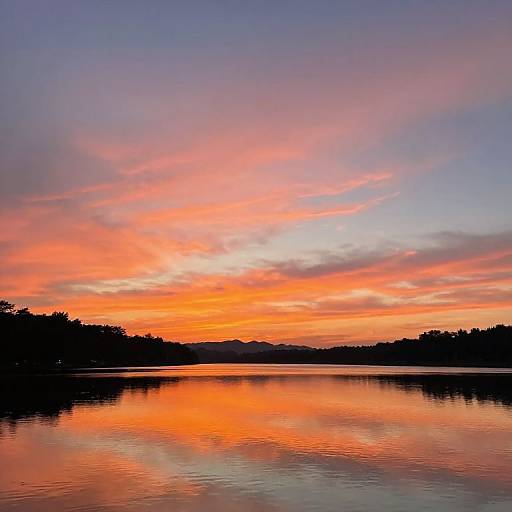 Serene Sunset Landscape with Lake