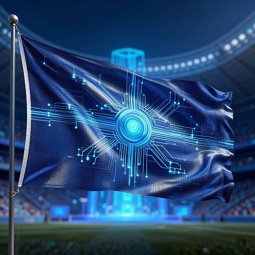 Futuristic AI Data Stream Flag