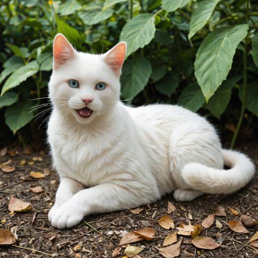 Charming Fluffy White Cat Portrait Charming Fluffy White Cat Portrait